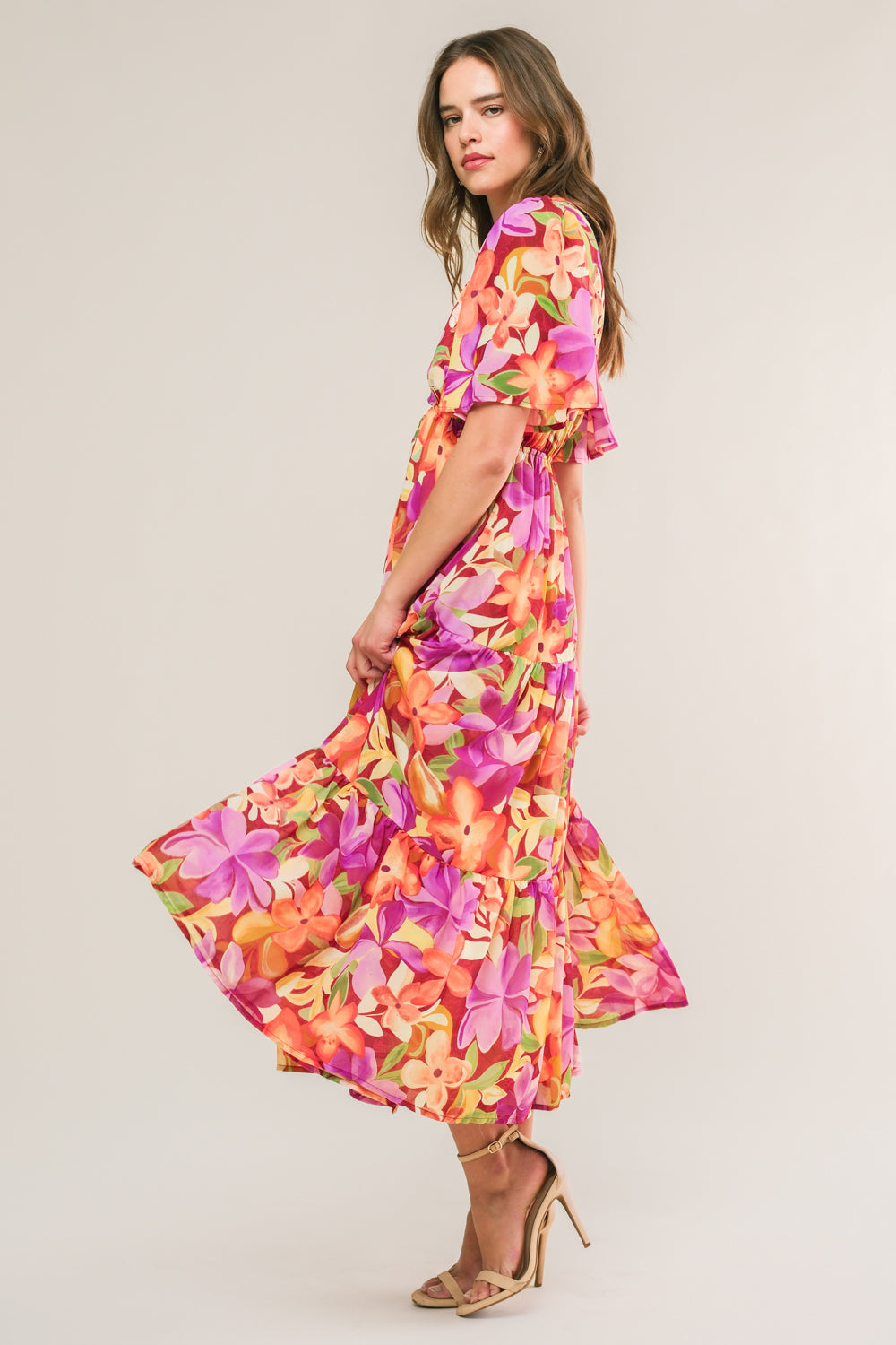 START LOOKING WOVEN MIDI DRESS Flying Tomato